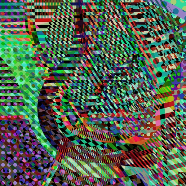 Soyut renkli disko arkaplanı çizgiler, noktalar ve renk lekeleriyle oluşturuldu.