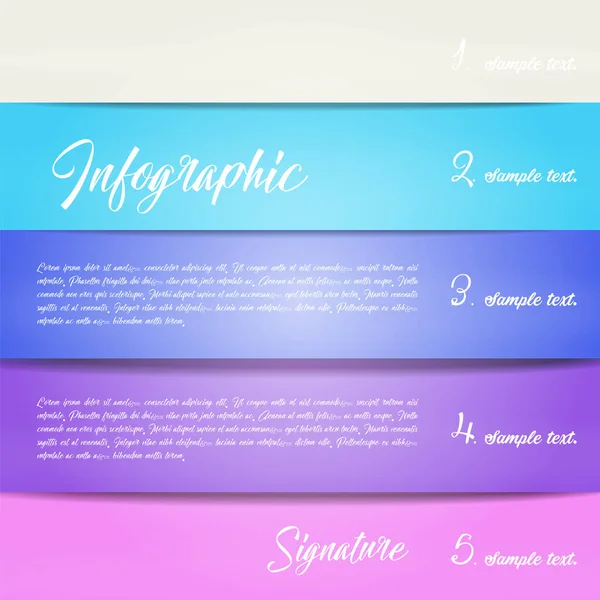 Farklı tonlarda çizgileri olan renkli bilgi grafikleri. Vektör