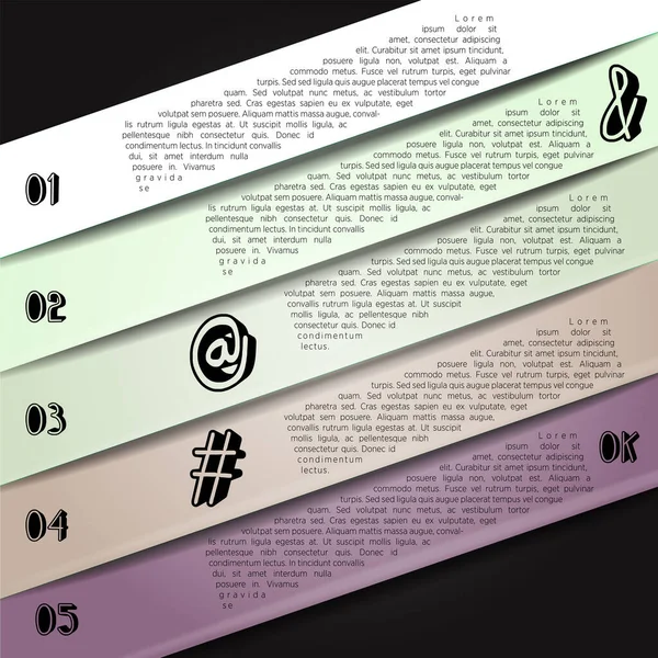 Farklı tonlarda çizgileri olan renkli bilgi grafikleri. Vektör