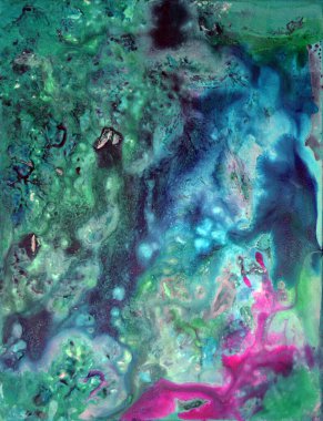 El çizimi soyut suluboya resim 