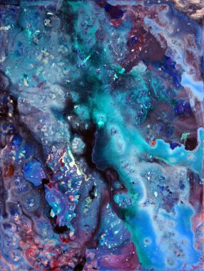 El çizimi soyut suluboya resim 