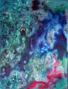 El çizimi soyut suluboya resim 