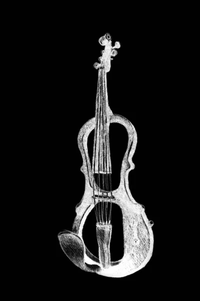 Χειροποίητη Ακουαρέλα Από Ηλεκτρικό Βιολί — Φωτογραφία Αρχείου