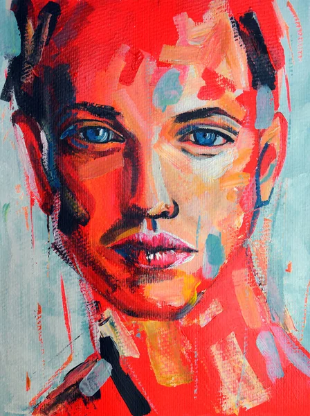 Elle çizilmiş suluboya insan portresi