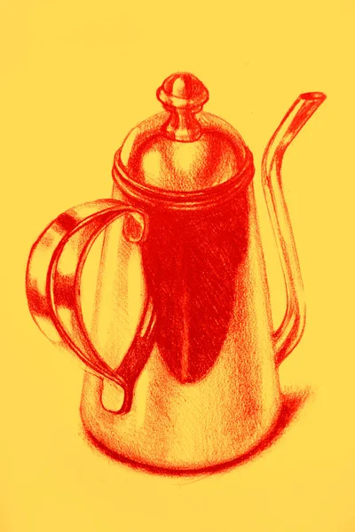 Hand Drawn Watercolor Picture Teapot — Stock Photo, Image