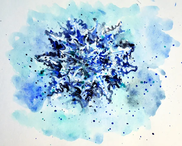 Ручной Рисунок Акварели Части Снежинки — стоковое фото