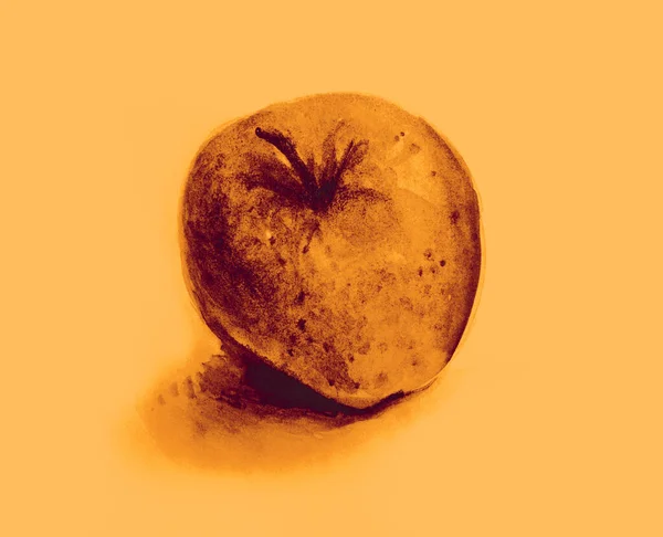 Ręczny Rysunek Akwarela Zdjęcie Jabłka — Zdjęcie stockowe