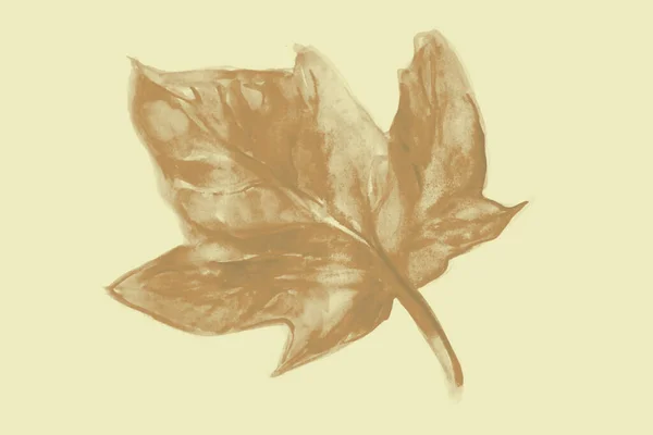 Σχέδιο Χέρι Ακουαρέλα Εικόνα Του Φύλλου Του Φθινοπώρου — Φωτογραφία Αρχείου