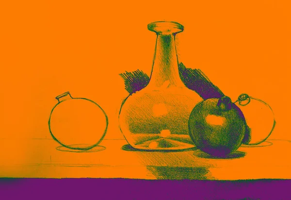 El çizimi suluboya resim ya da natürmort