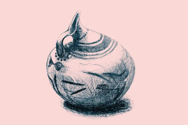 Hand Drawing Watercolor Picture Ancient Greek Pot — Stock Photo, Image