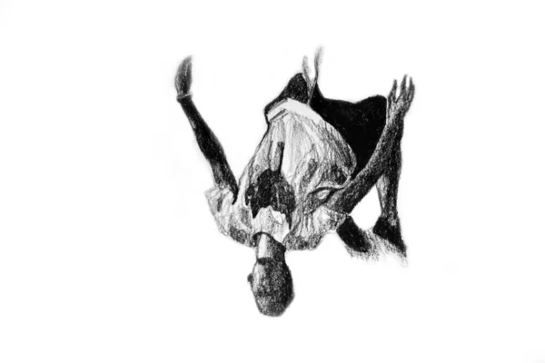 Ручной Рисунок Акварели Человека Паркуре — стоковое фото