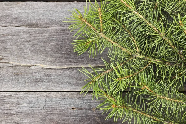 Julgran på en trä bakgrund — Stockfoto