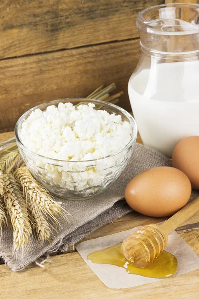 Organic products: eggs, milk, cottage cheese, honey, butter