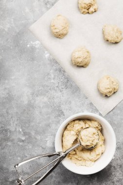 Kurabiye Pişirme. Görünümü en çok, uzay kopyalayın. Gıda arka plan