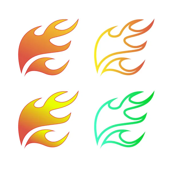 Set of flames icons — Stock Photo, Image