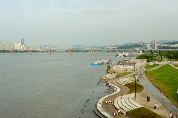 Rio Hangang em Seul no verão na Coréia — Fotografia de Stock