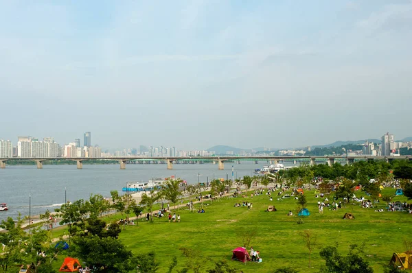 Río Hangang en Seúl en verano en Corea — Foto de Stock