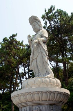 Güney Kore 'de yaz aylarında Busan' daki Budist tapınağı.