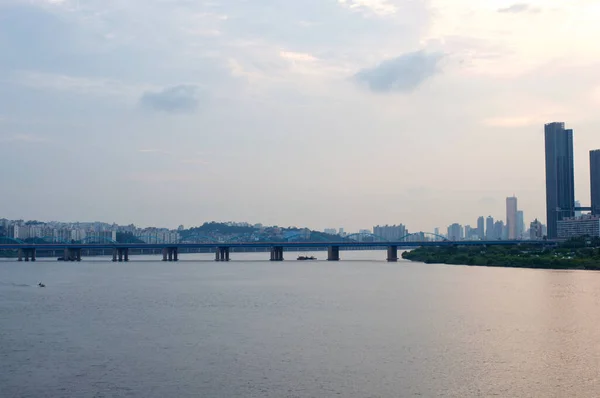 Hang River Seoul Evening Seagulls — Stock Photo, Image