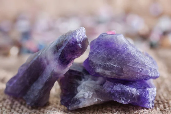Ametistas Pepitas Interessantes Pedras Cristal — Fotografia de Stock