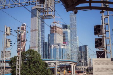 Moskova Merkez Halkası 'nın merkezinden Moskova' nın iş merkezi Shelepikha 'nın görüntüsü