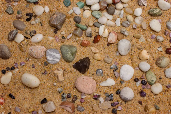 Textura Uma Praia Mista Arenosa Seixo — Fotografia de Stock