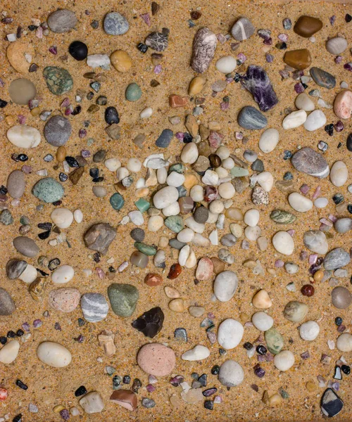 Textura Uma Praia Mista Arenosa Seixo — Fotografia de Stock