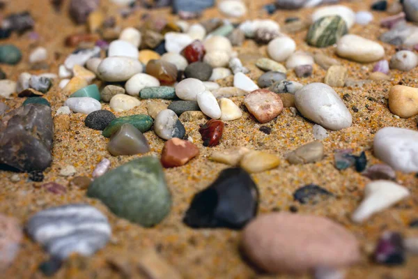 Textura Uma Praia Mista Arenosa Seixo — Fotografia de Stock