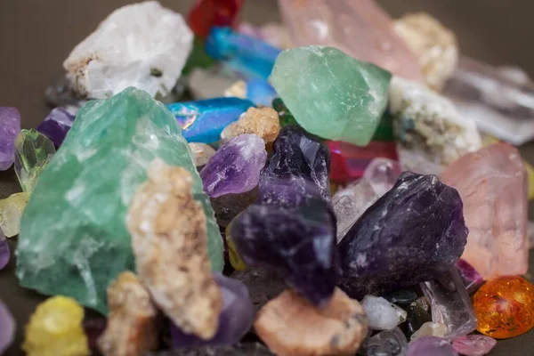 Cristal Pedras Minerais Várias Rochas Tamanhos — Fotografia de Stock