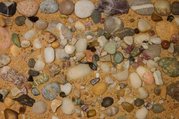 Fragmento Uma Praia Mista Areia Seixos — Fotografia de Stock