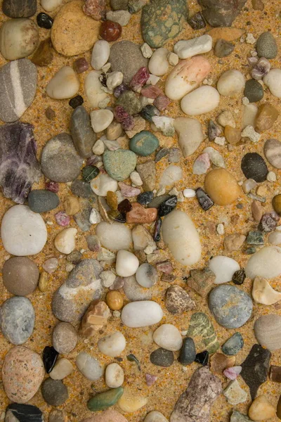 Fragment Mixed Beach Sand Pebbles — Stock Photo, Image