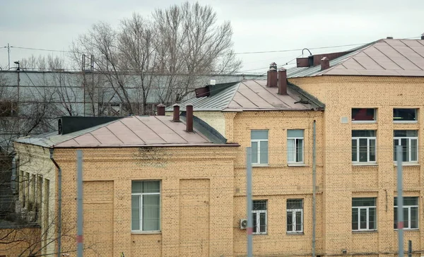 Arquitectura Poco Conocida Rusia Moscú Fragmento Antiguo Edificio Cerca Estación — Foto de Stock
