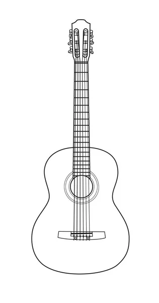 Stroke beautiful acoustic classical guitar — Stock Vector