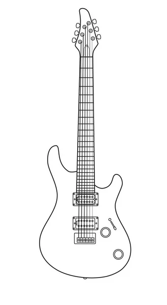 Stroke vintage electric rock guitar — Stock Vector