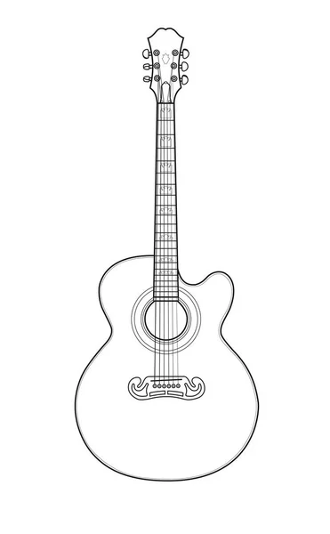 Course belle guitare acoustique classique — Image vectorielle