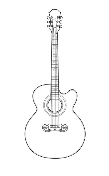 Carrera hermosa guitarra clásica acústica — Vector de stock