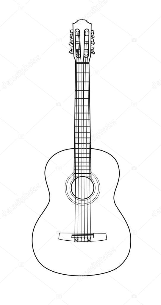 Stroke beautiful acoustic classical guitar