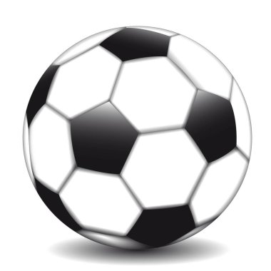 Futbol topu ayakta beyaz bir arka plan üzerinde 