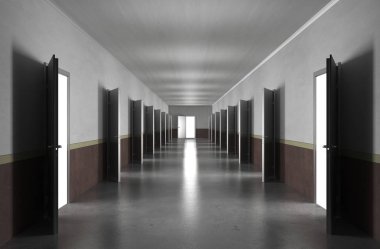 3d iç görüntü koridoru