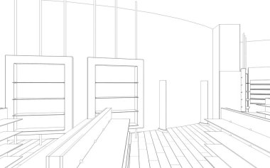 İç görselleştirmeyi kaydet, 3d illüstrasyon 