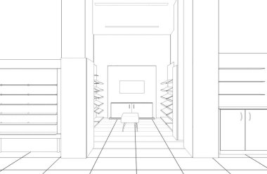 İç görselleştirmeyi kaydet, 3d illüstrasyon 