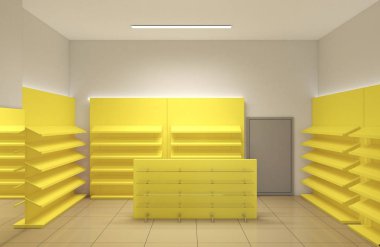 Renk depolama iç görselleştirme, 3d illüstrasyon 