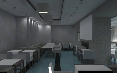 Kafe içi görselleştirme, 3D çizim çizimi 