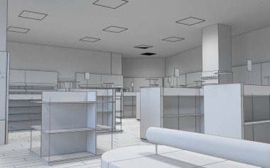 İç görüntülemeyi kaydet, 3D gri illüstrasyon 