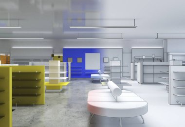 Renkli giysiler iç görüntü depolama, 3 boyutlu illüstrasyon 