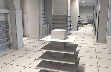 İç görüntülemeyi kaydet, 3D gri illüstrasyon 