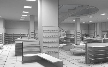 İç görüntülemeyi kaydet, 3D gri illüstrasyon 
