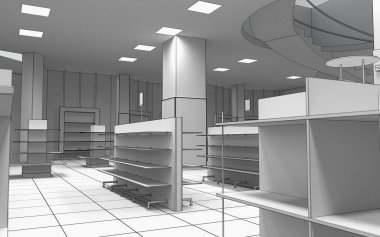 İç görüntülemeyi kaydet, 3D gri illüstrasyon 