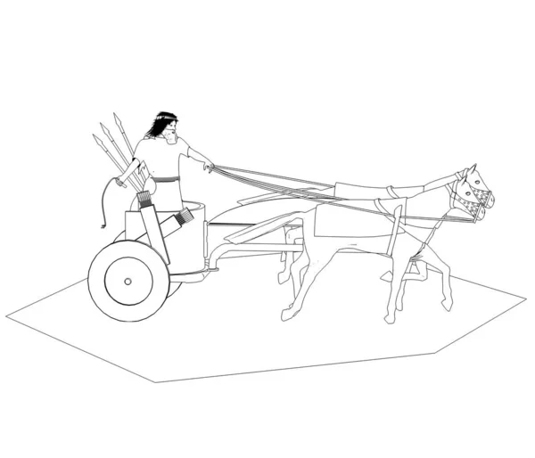 Sketch Chariot Warrior White Background — Stock Photo, Image