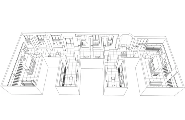 Visualisation Intérieure Magasin Illustration — Photo